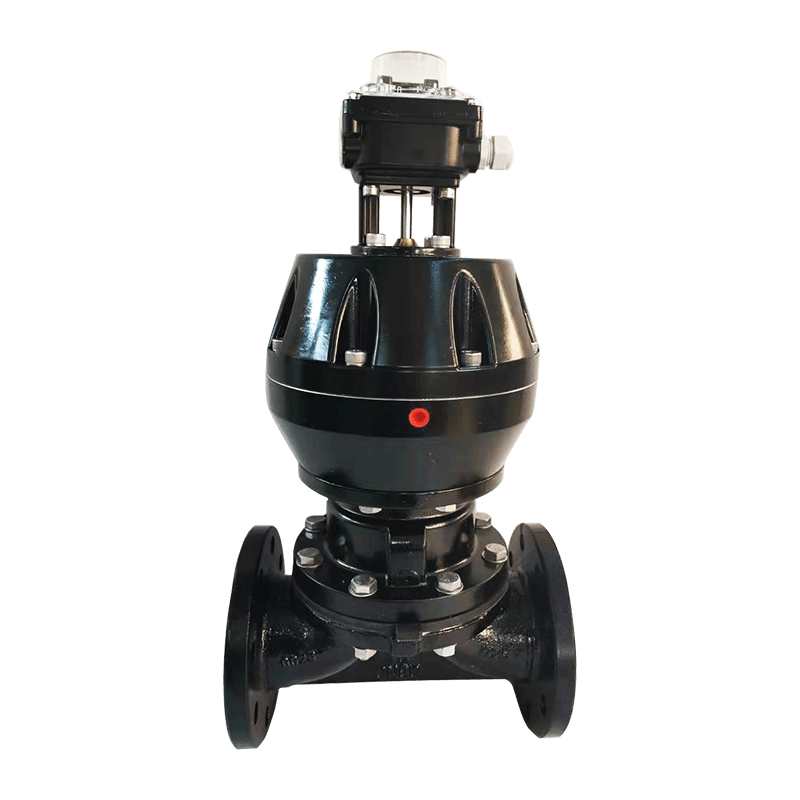 Pneumatický membránový ventil s prírubou