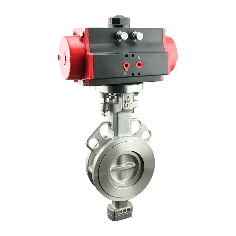 Pneumatický motýľový ventil s tvrdým tesnením