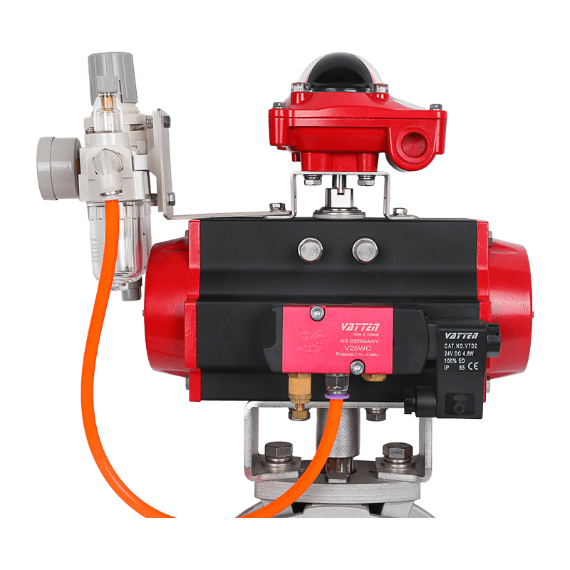 Pneumatický práškový motýľový ventil