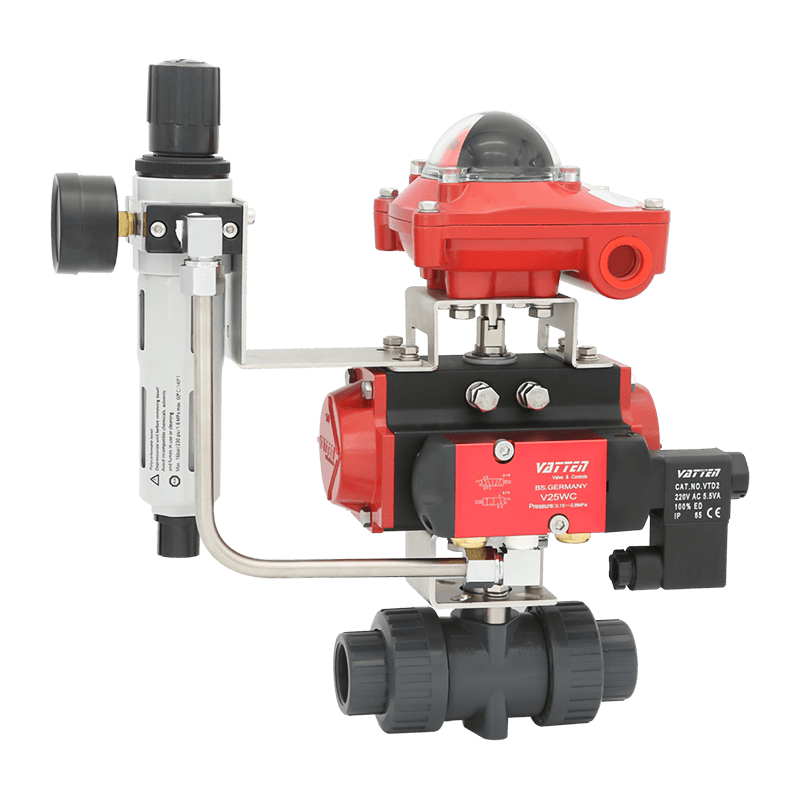 Pneumatický guľový ventil z PVC