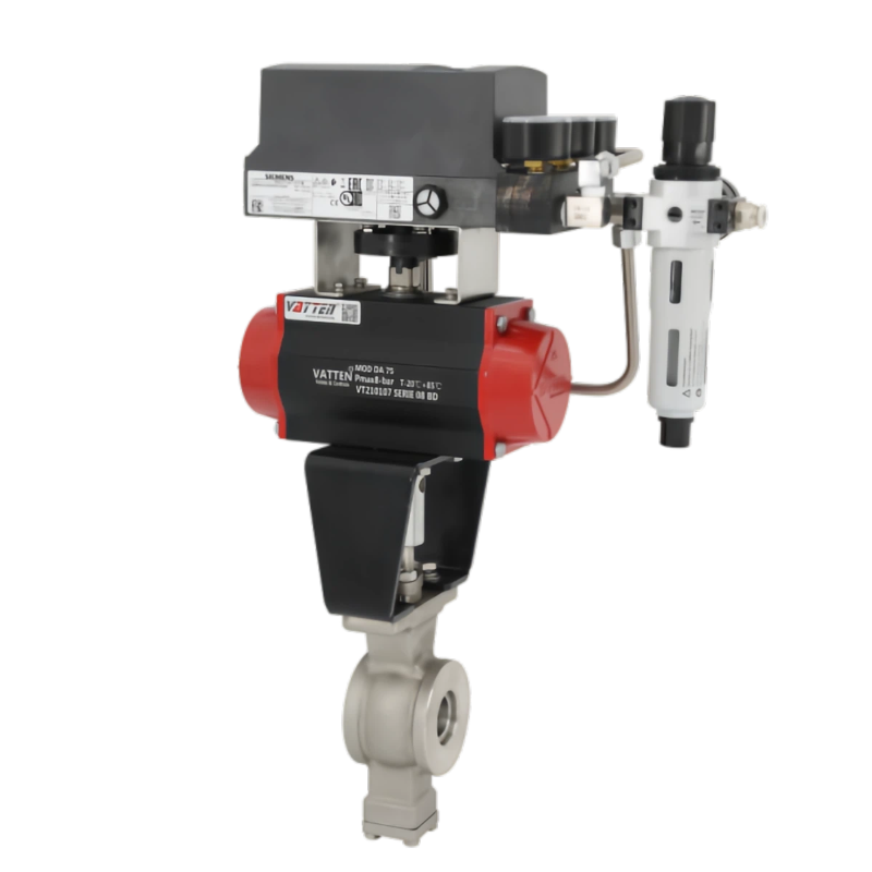 Pneumatický guľový ventil typu V